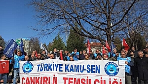 Çankırı'da Bordro Yakma Eylemi