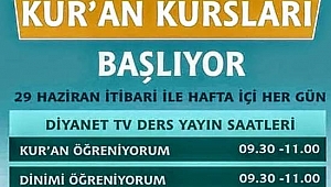 Bu Yıl Yaz Kur-an Kursları Diyanet-TV'den Verilecek