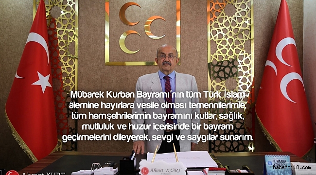 MHP Çankırı İl Başkanı Sayın Ahmet Kurt'un Kurban Bayramı Kutlama mesajı