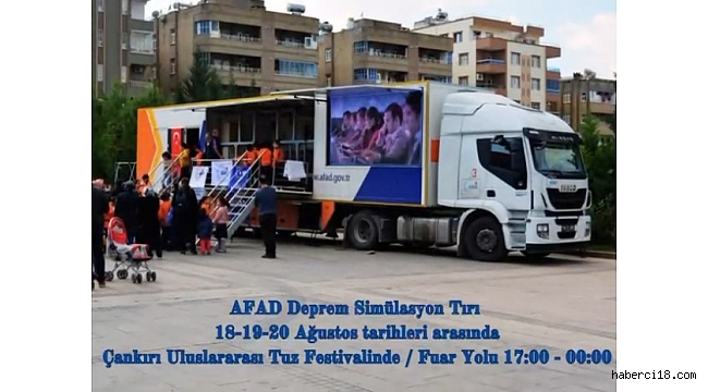 AFAD Deprem Simülasyon Tırı Tuzfest Kapsamında Fuar Yolunda Kurulacak
