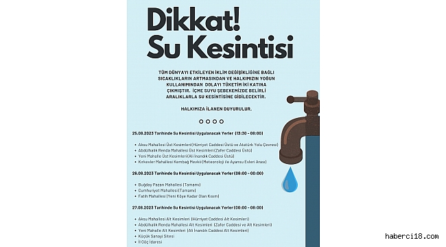 Dikkat Su Kesintisi!