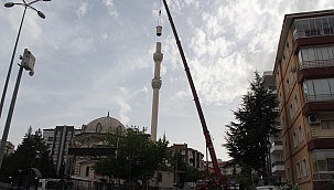 Bademlik Camii Minaresi Kontrollü Yıkımında İkinci Gün