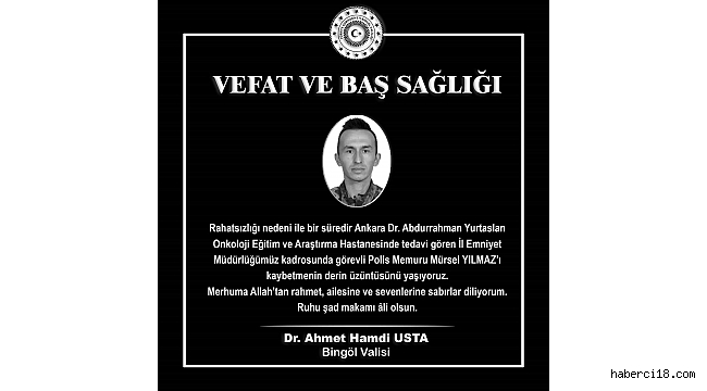 Kızılırmak İlçesi Tımarlı Köyü Nüfusuna Kayıtlı Polisimiz Hayatını Kaybetti