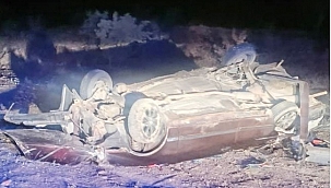 Korgun İlçesinde Şarampole Devrilen Araçta Bulunan 4 Kişi Yaralandı