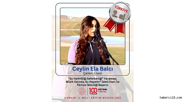 Çankırı Lisesi Öğrencimiz Ceylin Ela Balcı Türkiye İkincisi 
